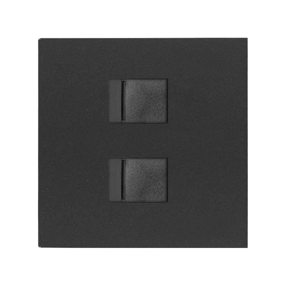 Simon 100 Черный матовый Накладка розетки 2xRJ45 фото