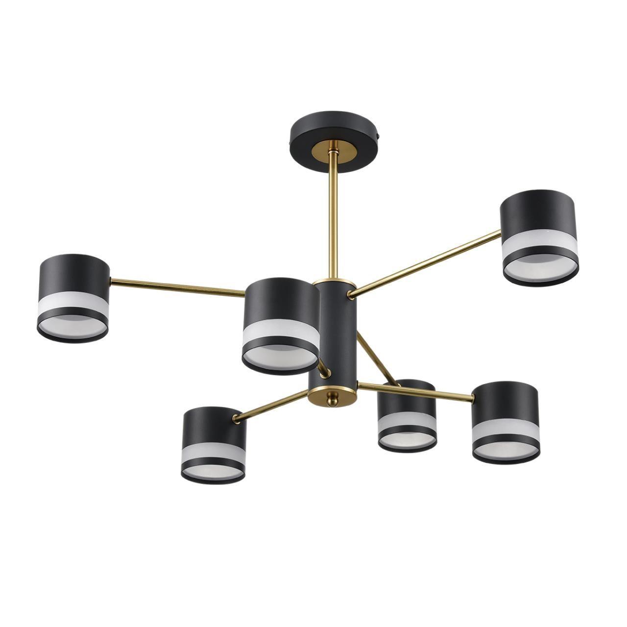 Lumion 8240/6C COMFI LN25 черный/латунь, металл/акрил Люстра потолочная LED GX53 6*7W 220V LANIKA фото