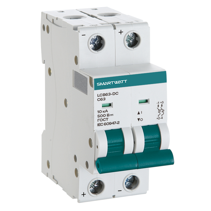 SMARTWATT Модульный автоматический выключатель PDE LCB63H-DC-C25/2, 25 А, 2P, кривая C, 10 кА фото