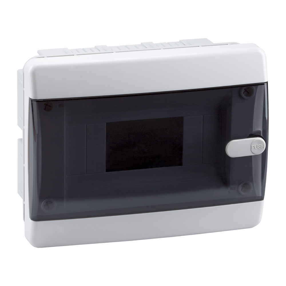 КЭАЗ Корпус пластиковый Встраиваемый OptiBox P-CVK-1-08-IP41 Прозрачная черная дверь. фото
