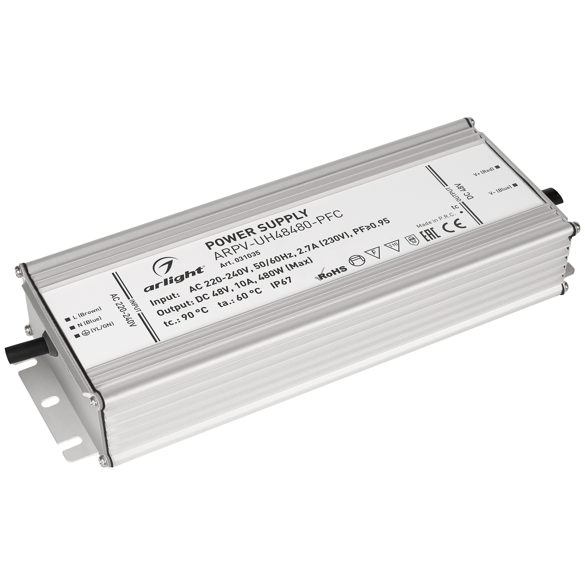 Arlight Блок питания ARPV-UH48480-PFC (48V, 10A, 480W) (IP67 Металл, 7 лет) фото