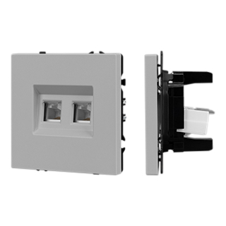 Arlight Механизм сдвоенной компьютерной розетки SCT-NOBE-MPC2-SFPL-IS (RJ-45, CAT6) (Никель) фото