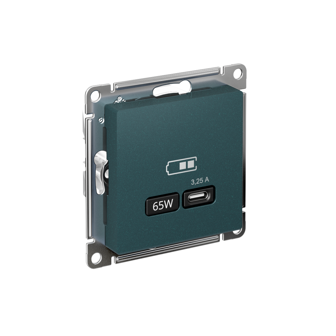 Systeme Electric AtlasDesign Изумруд USB Розетка тип-C 65W высокоскор.заряд. QC, PD, мех. фото
