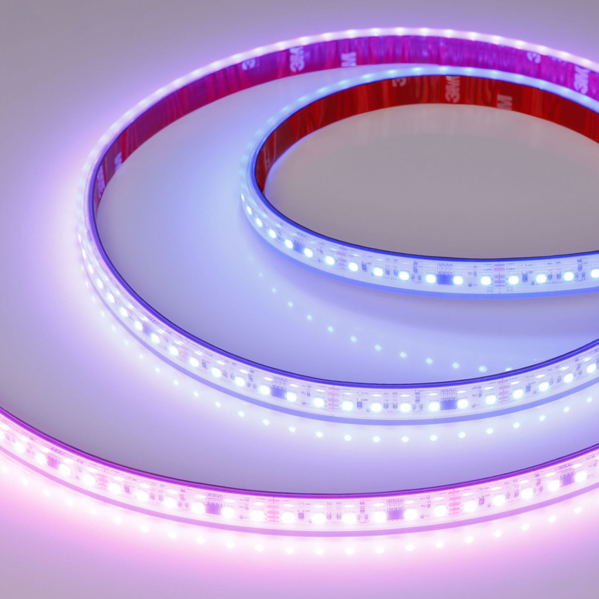 Arlight Лента герметичная SPI-PS-A120-12mm 24V RGB-PX6-BPT (23 W/m, IP67, 2835, 5m) (бегущий огонь) фото