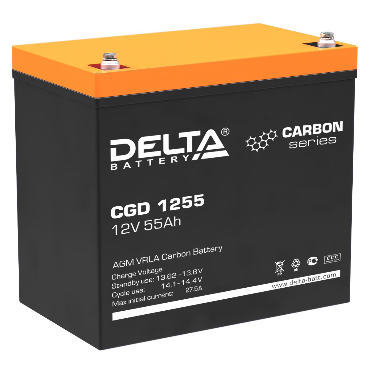 Delta Аккумулятор CGD 1255 (12V/55Ah) фото