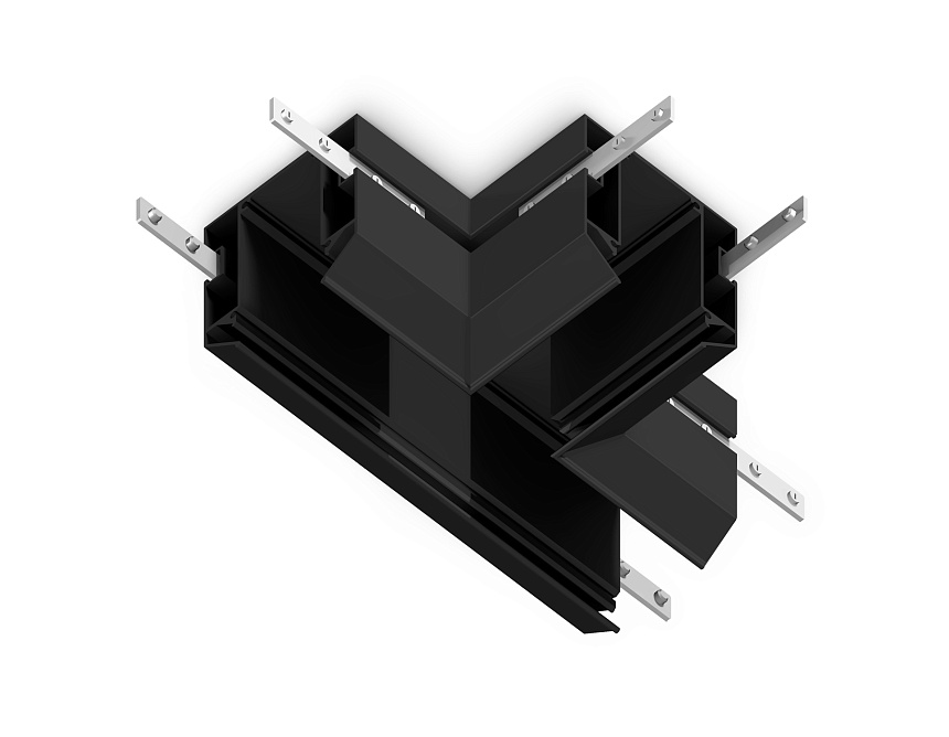 Ambrella Коннектор Т-образный для корпуса в натяжной потолок Magnetic 220V 140*100*61 GL1044 BK черный фото