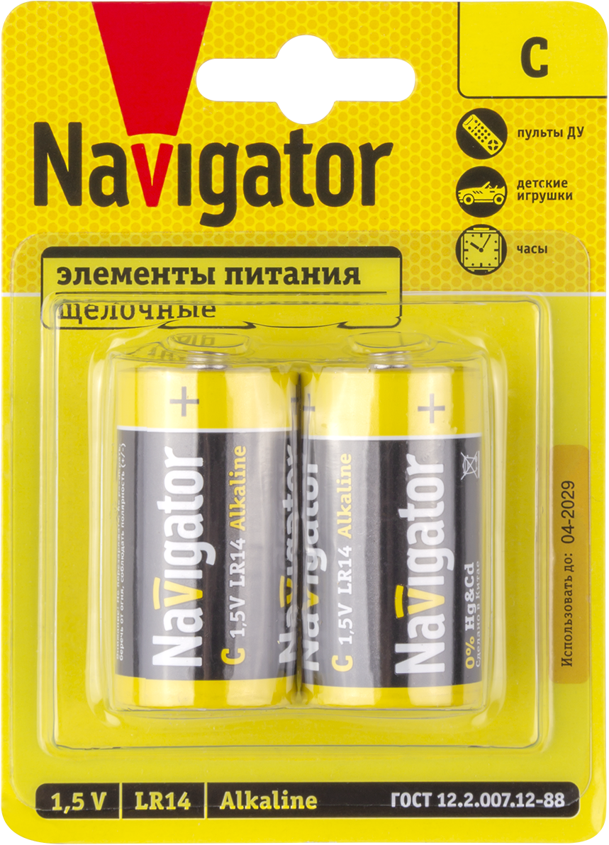 Элемент питания Navigator NBT-NPE-LR14-BP2 (192/12/2)