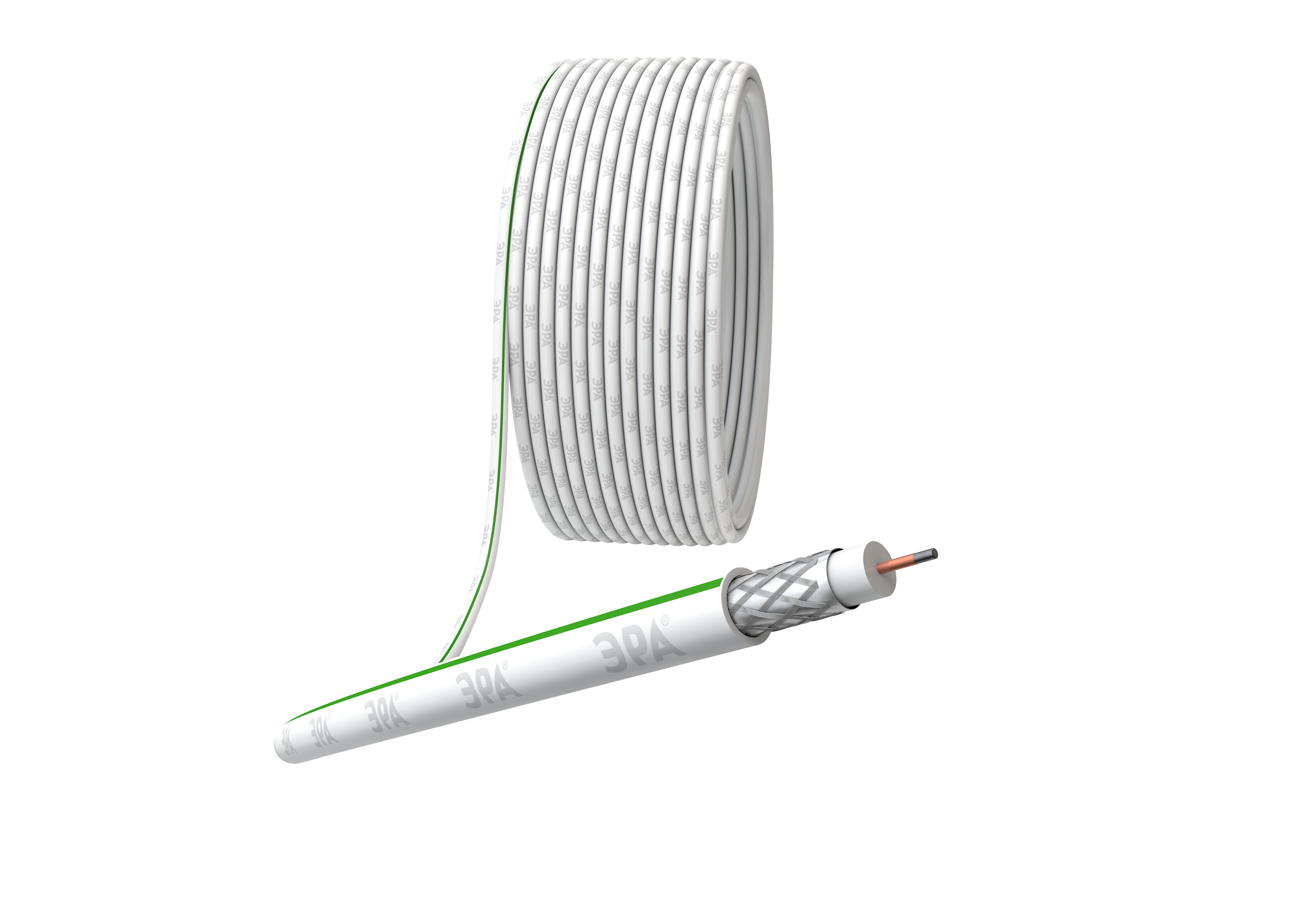 ЭРА Кабель коаксиальный SAT 703 B,75 Ом, CCS/(оплётка Al, 75%), PVC,цвет белый,  бухта 100 м, SIMPLE (4/96) фото