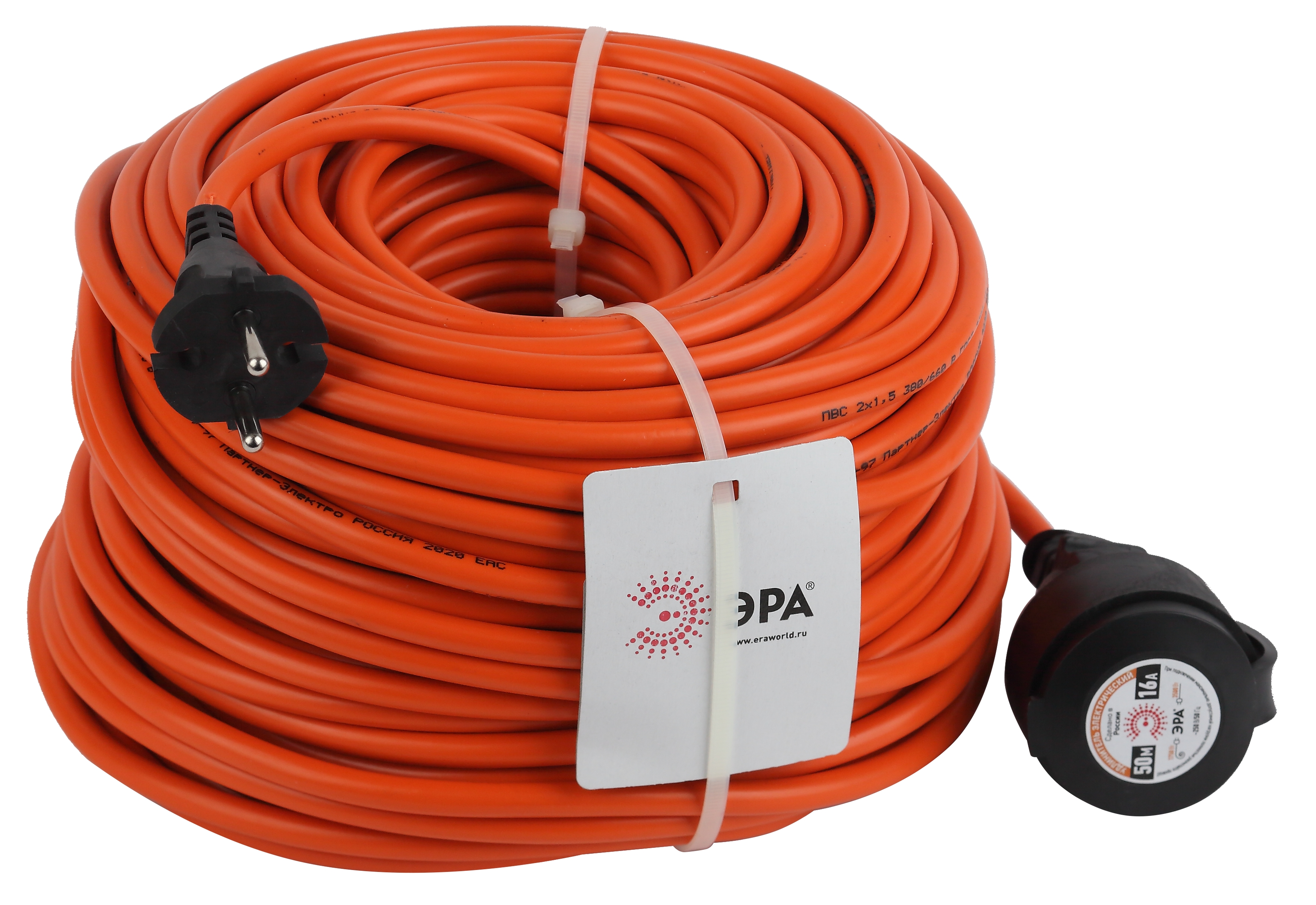 ЭРА Удлинитель силовой UPx-1-2x1.5-50m в бухте без заземления 50м 1 розетка ПВС 2x1.5мм2 фото