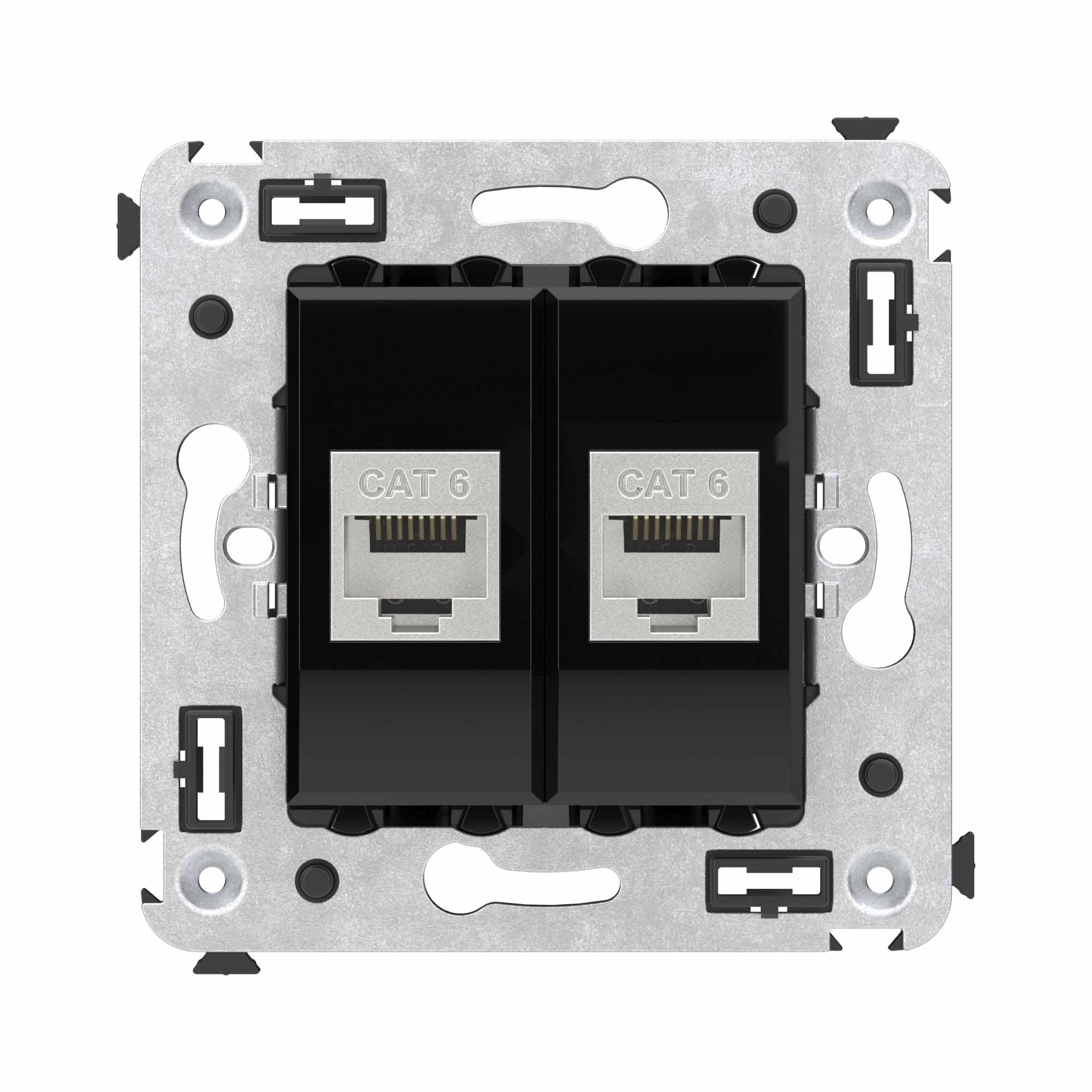 DKC Avanti Компьютерная розетка RJ-45 без шторки в стену, кат.6 двойная экранированная, 