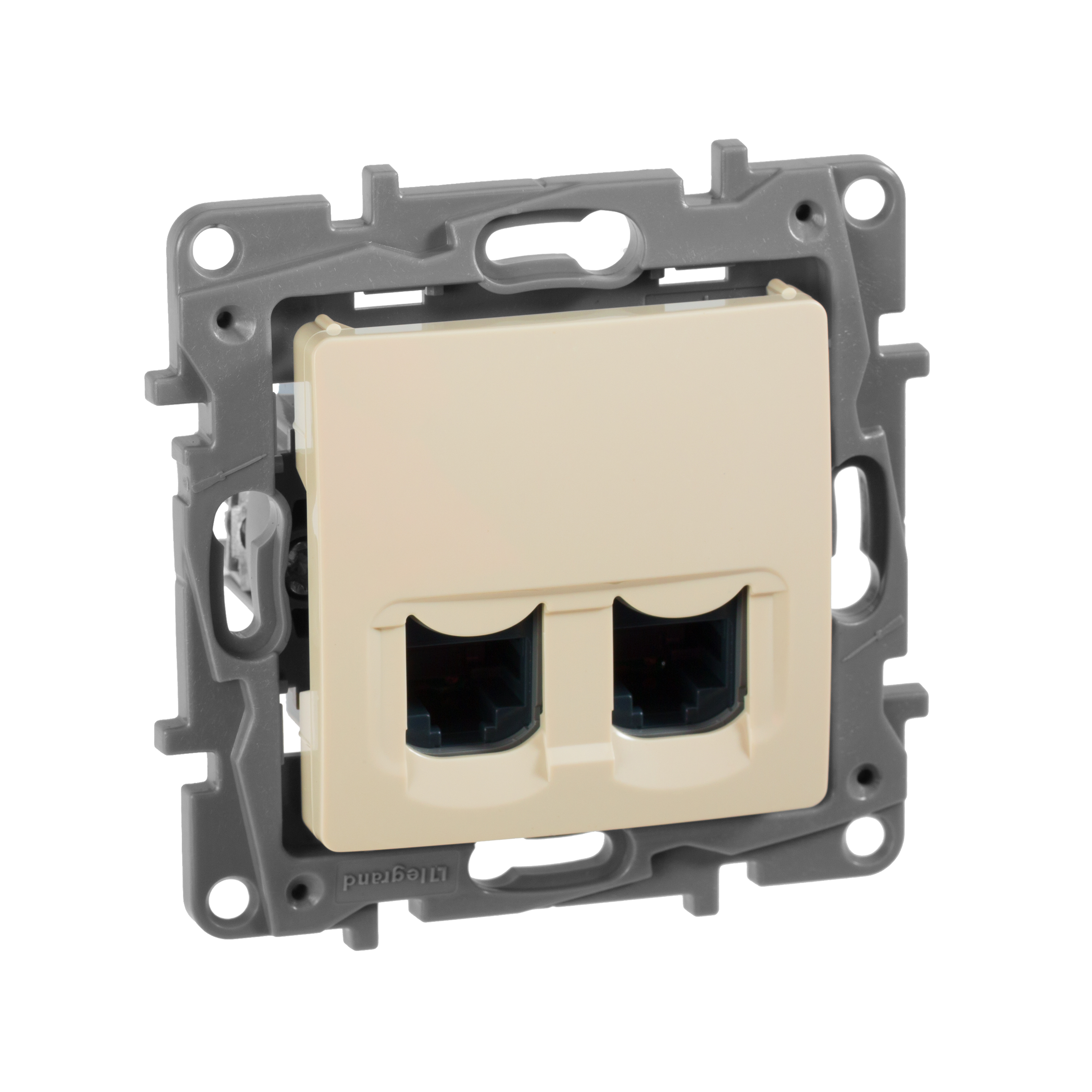 Legrand Etika Слоновая кость Розетка компьютерная 2-ая RJ45, категория 5е UTP. фото
