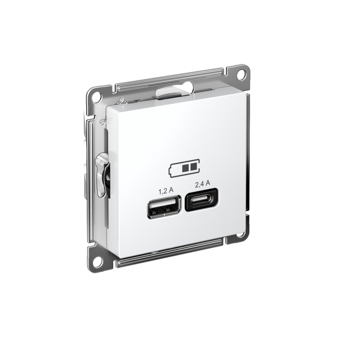 Systeme Electric AtlasDesign Белый USB A+С, 5В/2,4 А, 2х5В/1,2 А, механизм фото