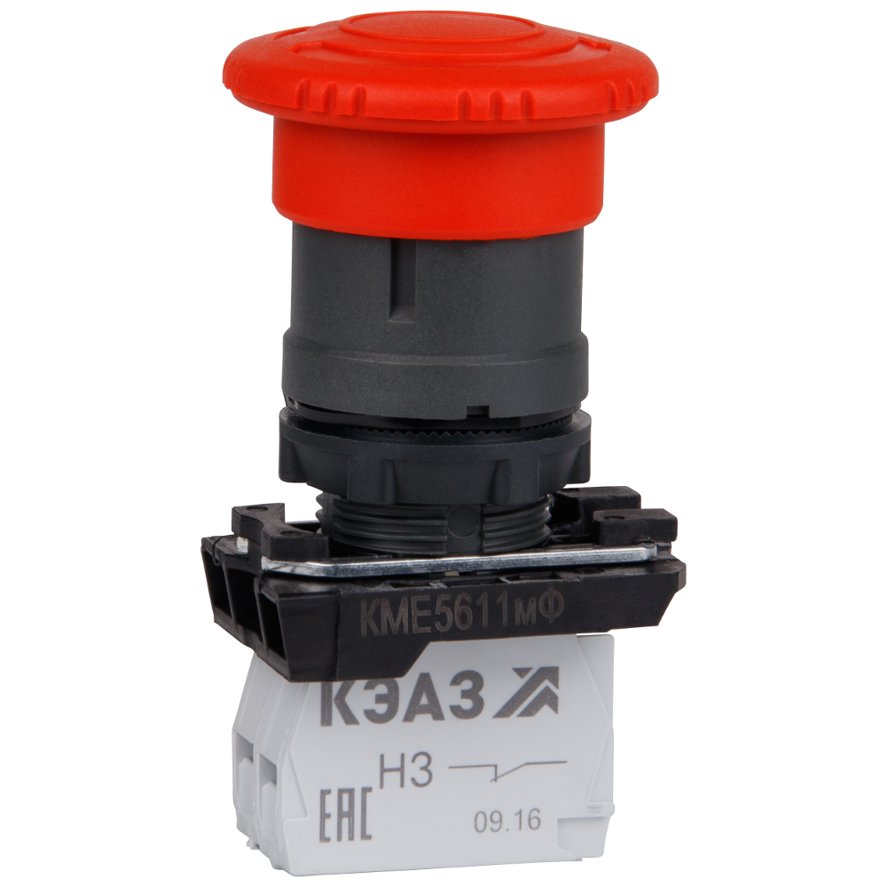 КЭАЗ Кнопка КМЕ5611мФ-красный-1но+1нз-гриб-IP65. фото