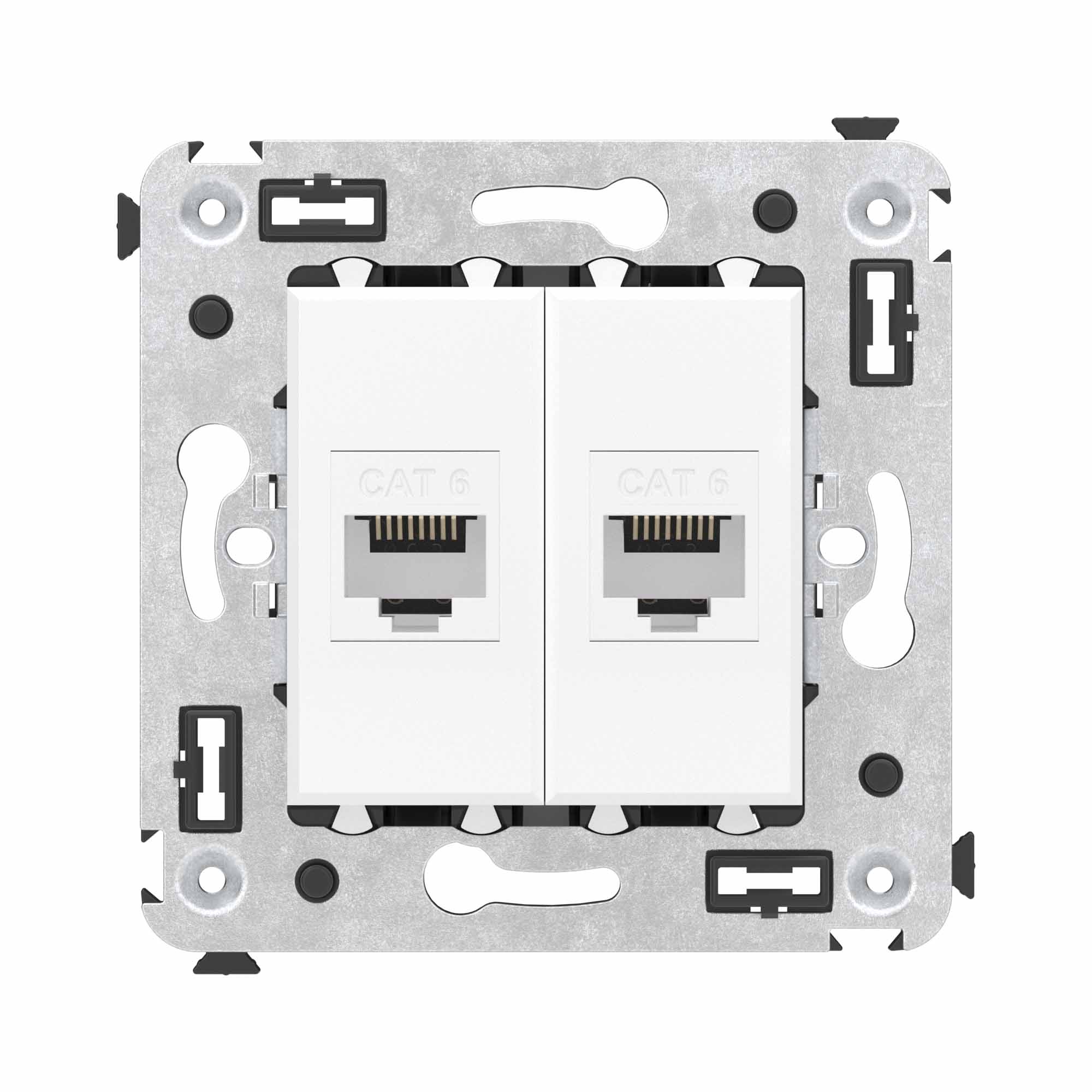 DKC Avanti Компьютерная розетка RJ-45 без шторки в стену, кат.6 двойная, 