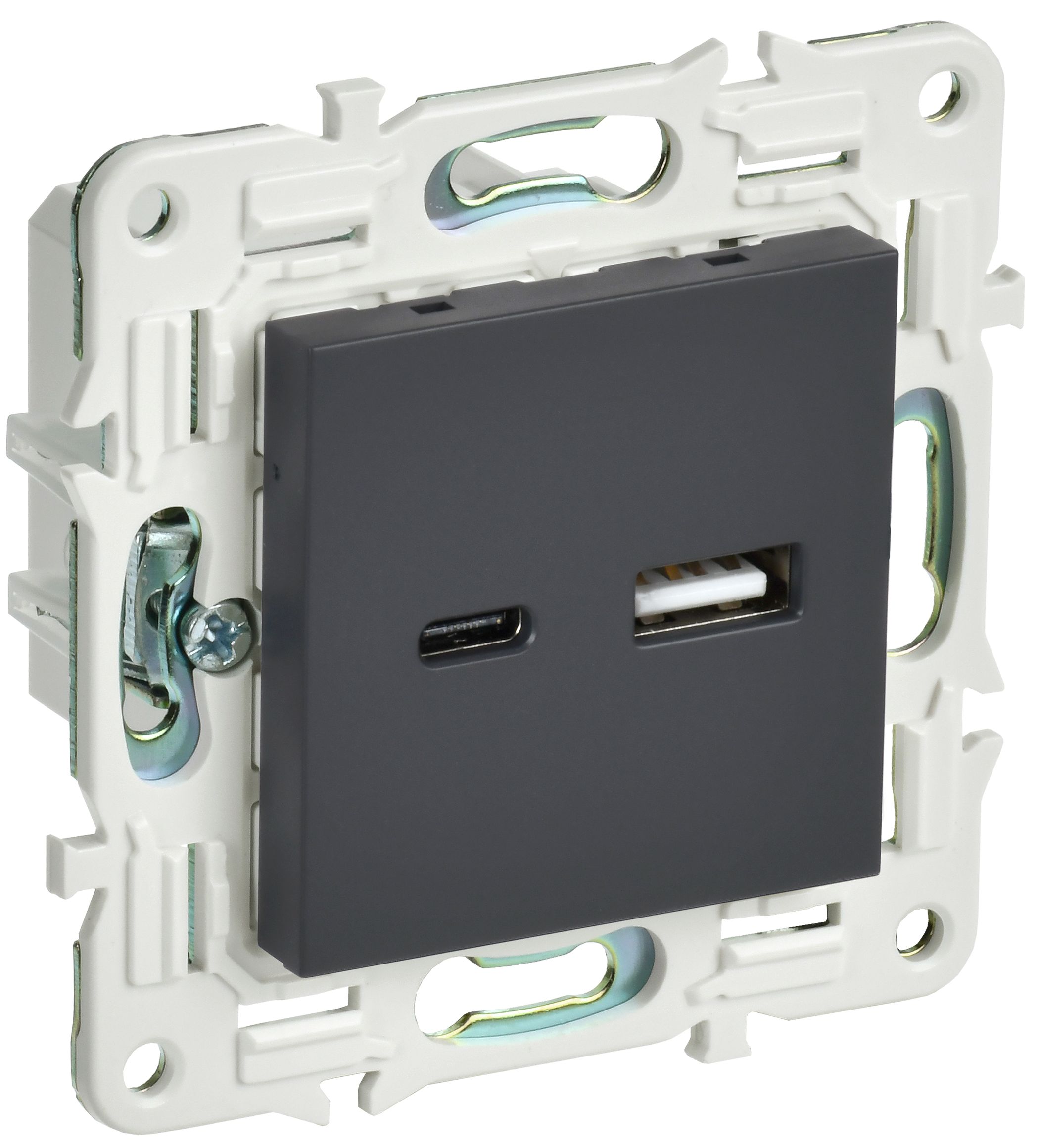 IEK SKANDY Графит Розетка USB A+C 3,1А SK-R14G фото