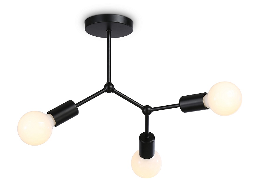 Ambrella Потолочный светильник в стиле лофт TR8027/3 BK черный E27*3 max 40W D400*390 фото