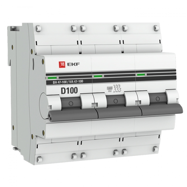 EKF Автоматический выключатель ВА 47-100 3P 100А (D) 10kA PROXIMA фото