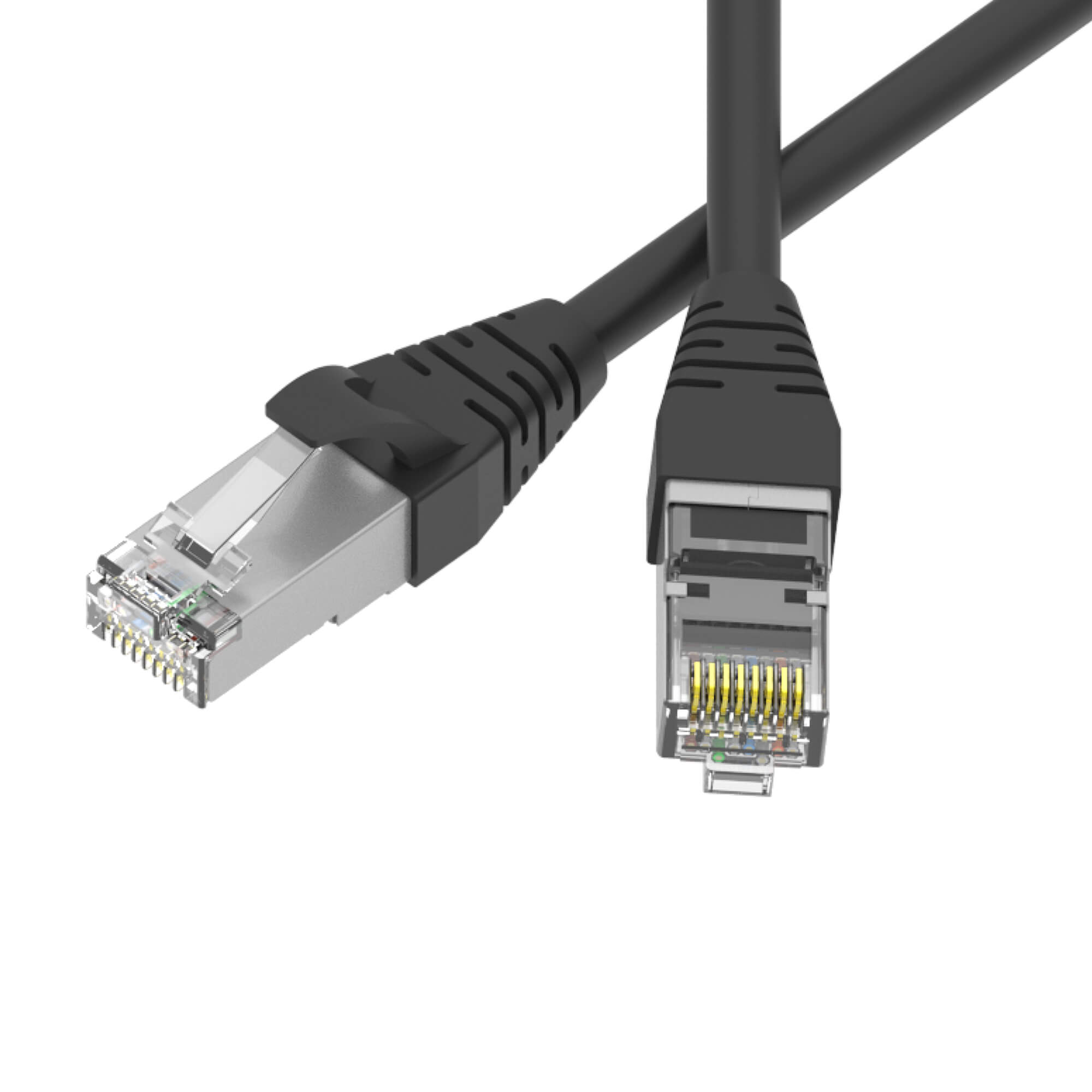 DKC Патч-корд экранированный SLIM CAT6 S/FTP 4х2, 28 AWG, LSZH, чёрный, 5м фото