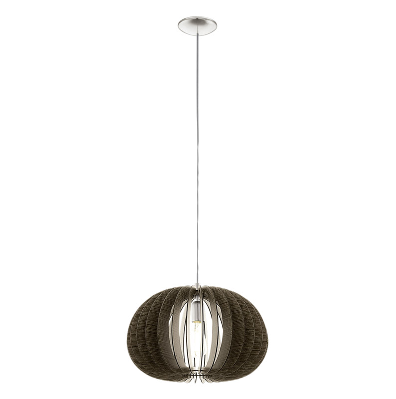 Eglo Подвес COSSANO, 1х60W (Е27), Ø450, сталь/ дерево, темно-коричневый фото