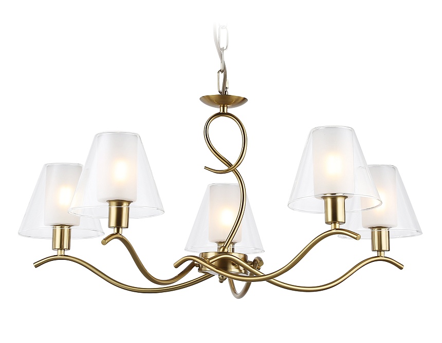 Ambrella Светильник подвесной LH57091/5 BS/FR латунь/белый матовый E14/5 max 40W D690*790 фото