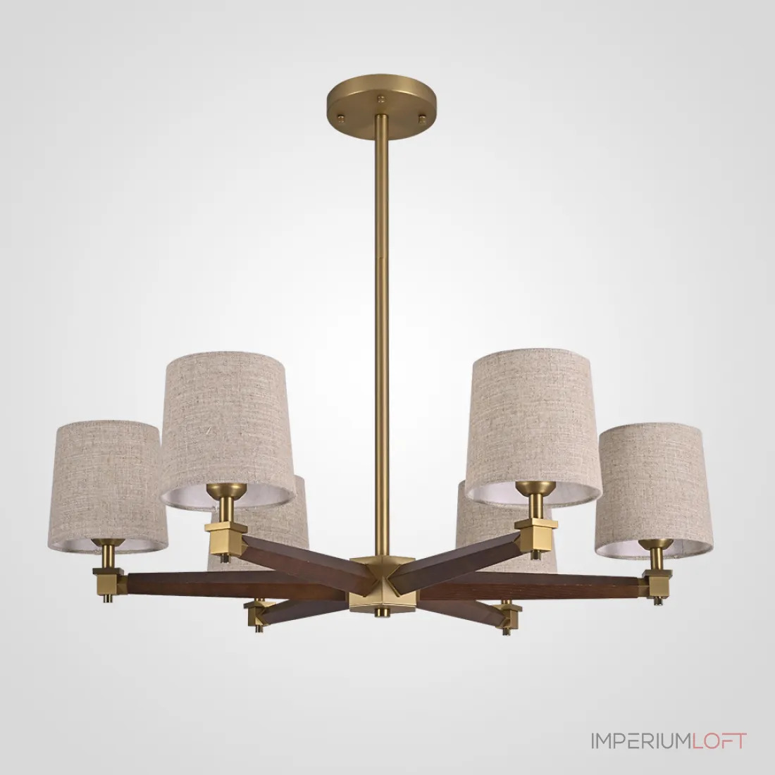 ImperiumLoft Люстра Jorgenson D85 Beige/Dark wood фото