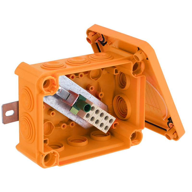 OBO Bettermann Коробка огнестойкая FireBox T100, 136х102х57 мм, внешний размер 150x116x67 мм, IP66, 5+1 клемма, 6 мм², вводы d25x8, d32x2, наружное кр фото