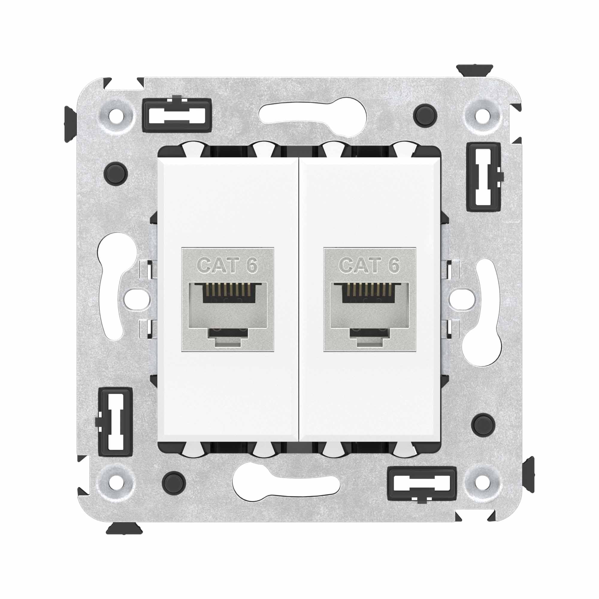 DKC Avanti Компьютерная розетка RJ-45 без шторки в стену, кат.6 двойная экранированная, 