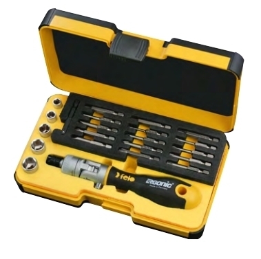 Felo Набор бит SL/PH/PZ/Tx/HEX и головок с поворотной трещоткой Ergonic K в кейсе, 22 шт 06072206 фото