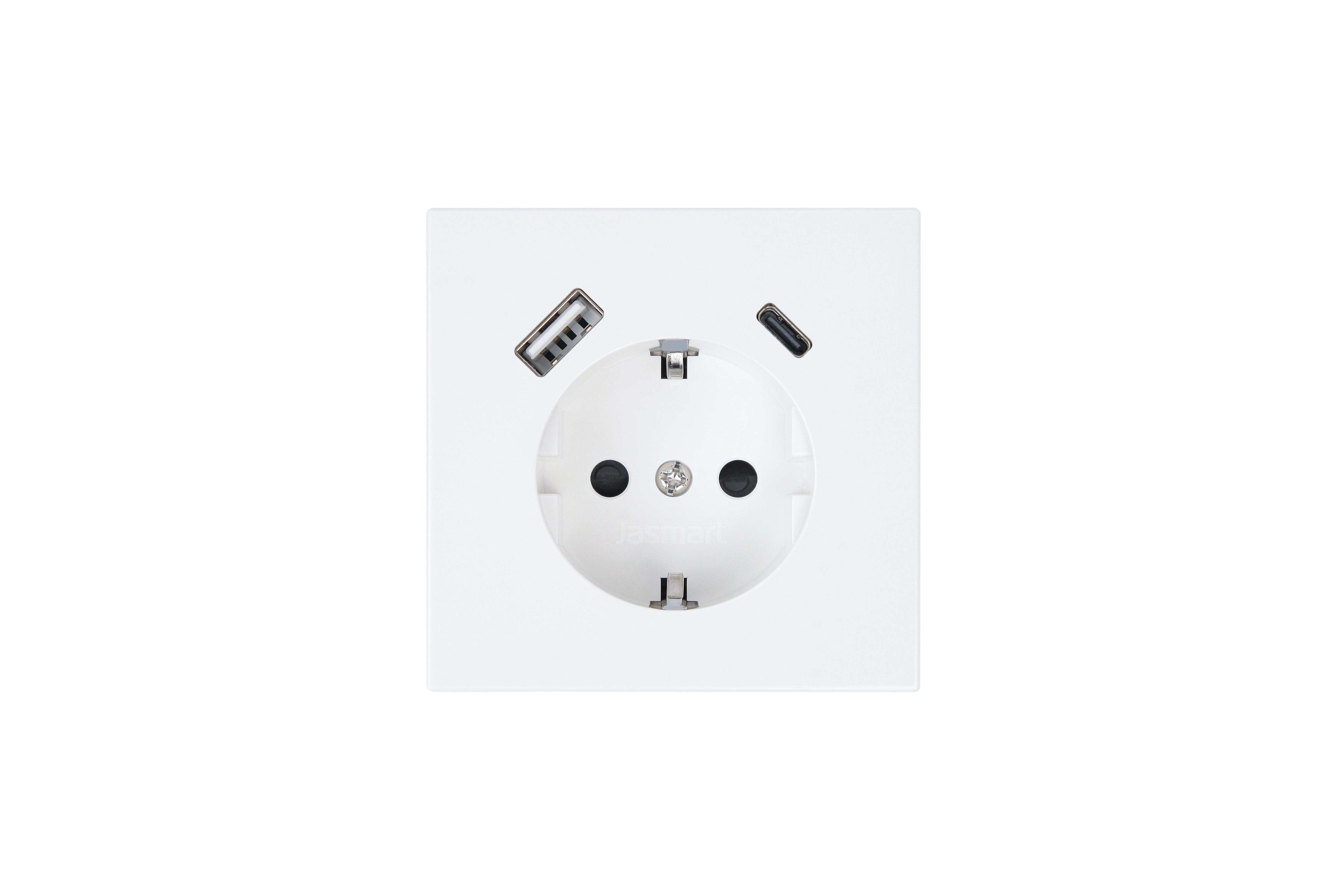 Jasmart FD Белый глянцевый Розетка с/з со шторками 16A c USB A+C 25W фото