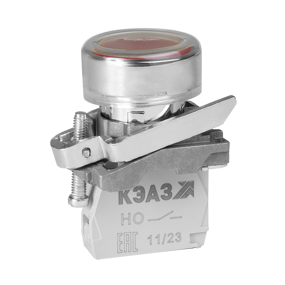 КЭАЗ Кнопка КМЕ4210мС-красный-1но+0нз-цилиндр-IP65. фото