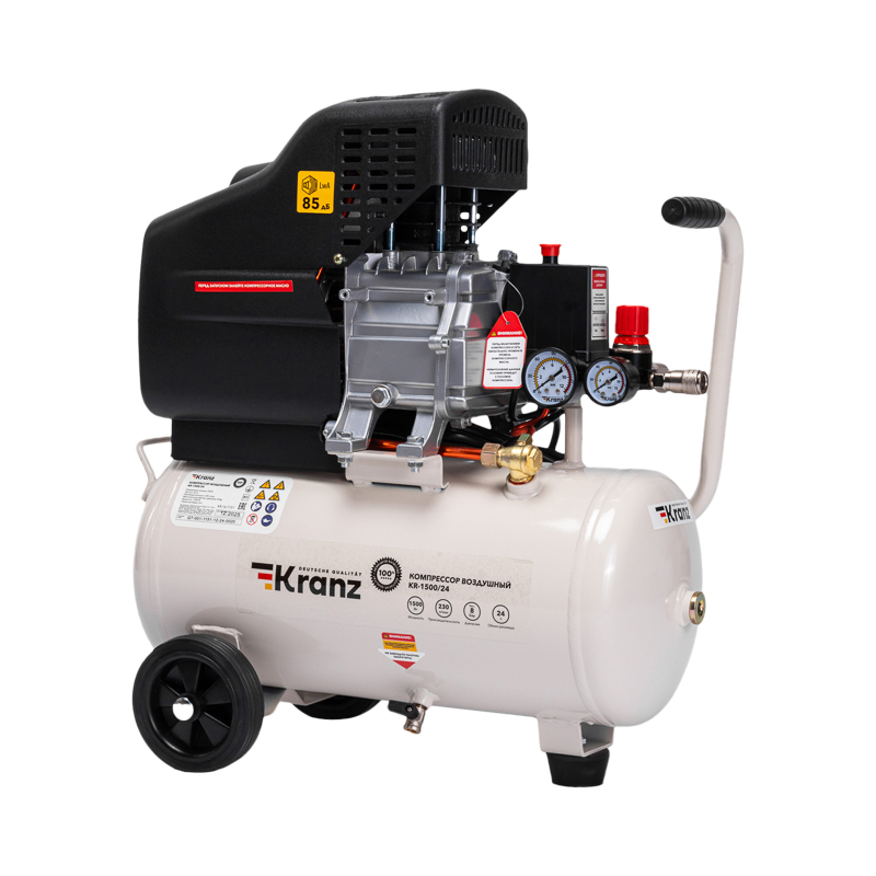 KRANZ Компрессор воздушный KR-1500/24, 1500Вт, 230 л/мин, 24л фото
