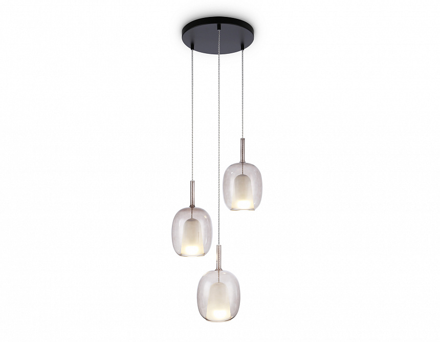 Ambrella Светильник подвесной LH11156/3 BK/WH/TI черный/белый/янтарь E27*3 max 60W D425*1500 фото