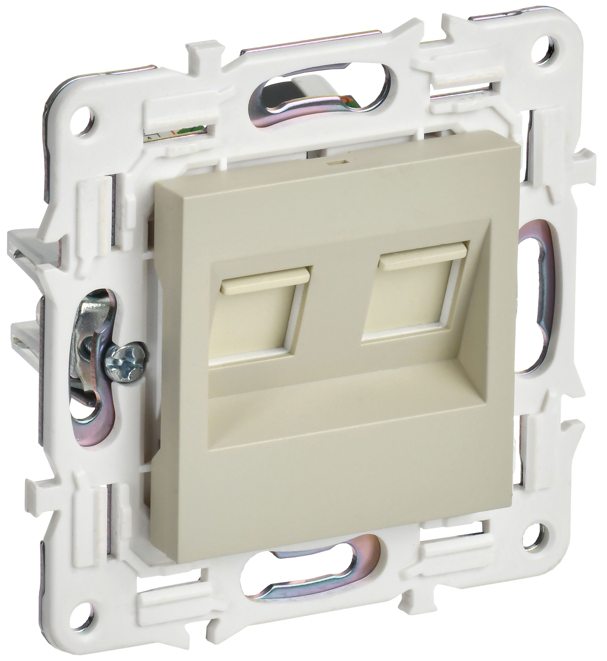 IEK SKANDY Бежевый Розетка компьютерная двойная RJ45 кат.5E SK-K03B фото
