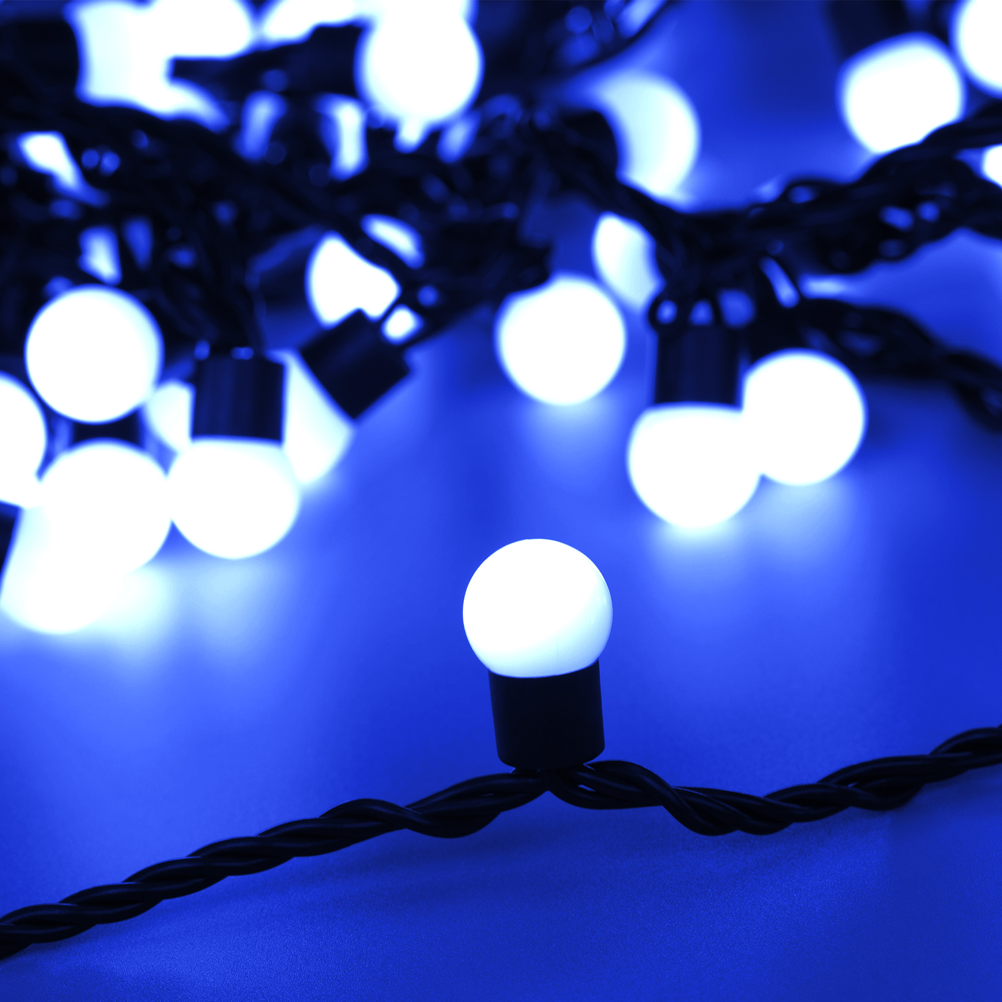Arlight Светодиодная гирлянда ARD-BALL-CLASSIC-D17.5-10000-BLACK-100LED BLUE (230V, 7W) (Ardecoled, IP65) фото