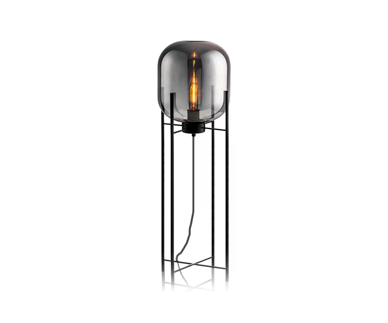 Kink Light 07708-2F,19(16) Торшер Лорейн черный/серый d38 h140 E27 1*40W комплект состоит из 2х коробок фото