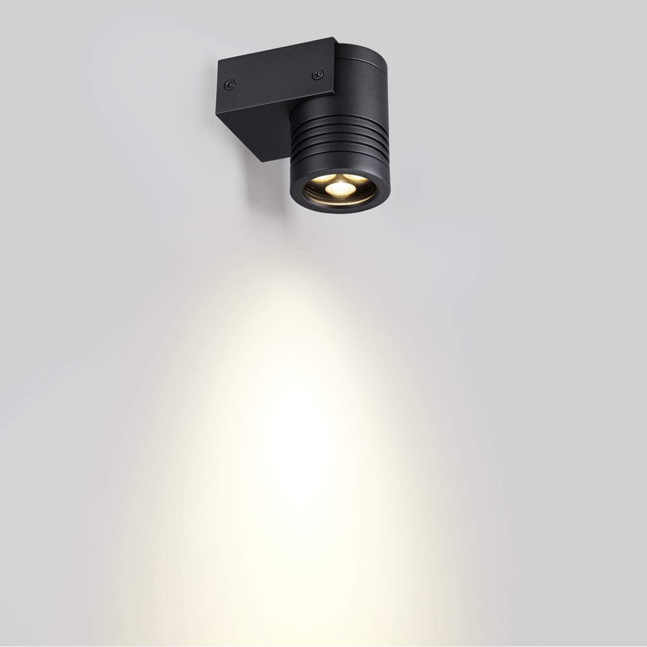 Odeon Light 6648/6WL3 NATURE ODL25 черный/металл Фасадный светильник IP67 LED CREE 6W 3000K AC85-265V STIMA фото