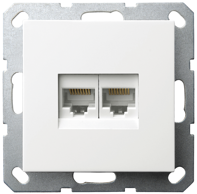 Jasmart G Белый глянцевый Розетка RJ45 2-ая, 6 категория фото