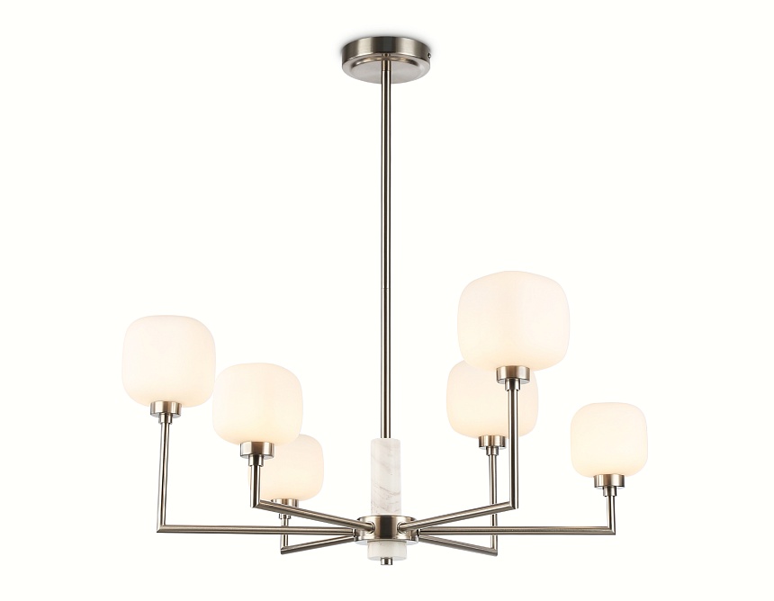 Ambrella Светильник на штанге LH53001/6 SN/FR сатин никель/белый матовый G9*6 max 40W D690*680 фото