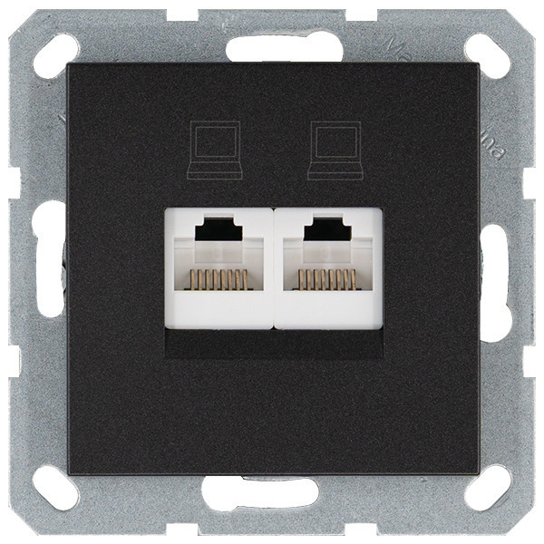 Jasmart G Антрацит Розетка RJ45 2-ая, 6 категория фото