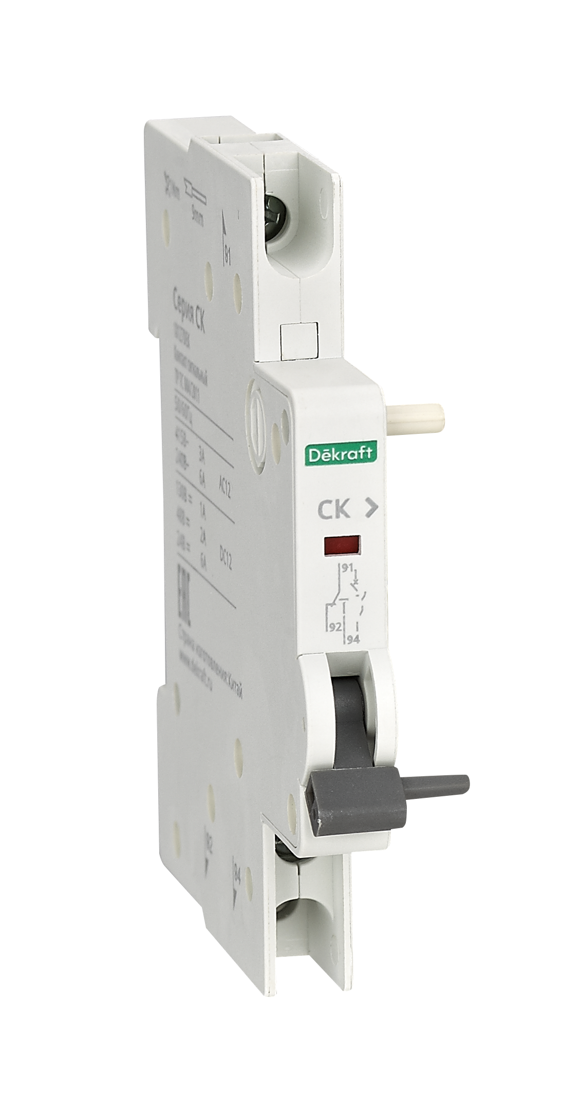 DEKraft Контакт сигнальный СК-201
AC-12：Ue/Ie:AC415В/3A, AC240В/6A
DC-12：Ue/Ie:DC130В/1A, DC48В/2A, DC24В/6A фото