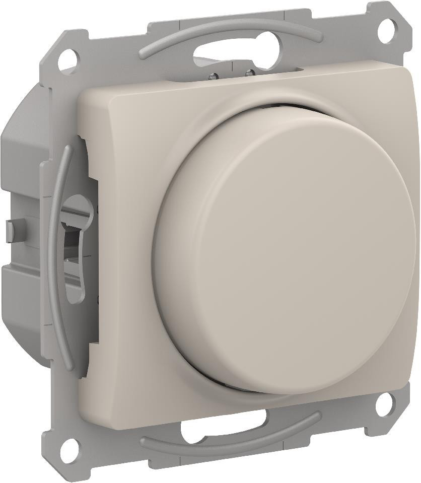 Systeme Electric Glossa Молочный Светорегулятор (диммер) повор-нажим, LED, RC, 400Вт, мех. фото