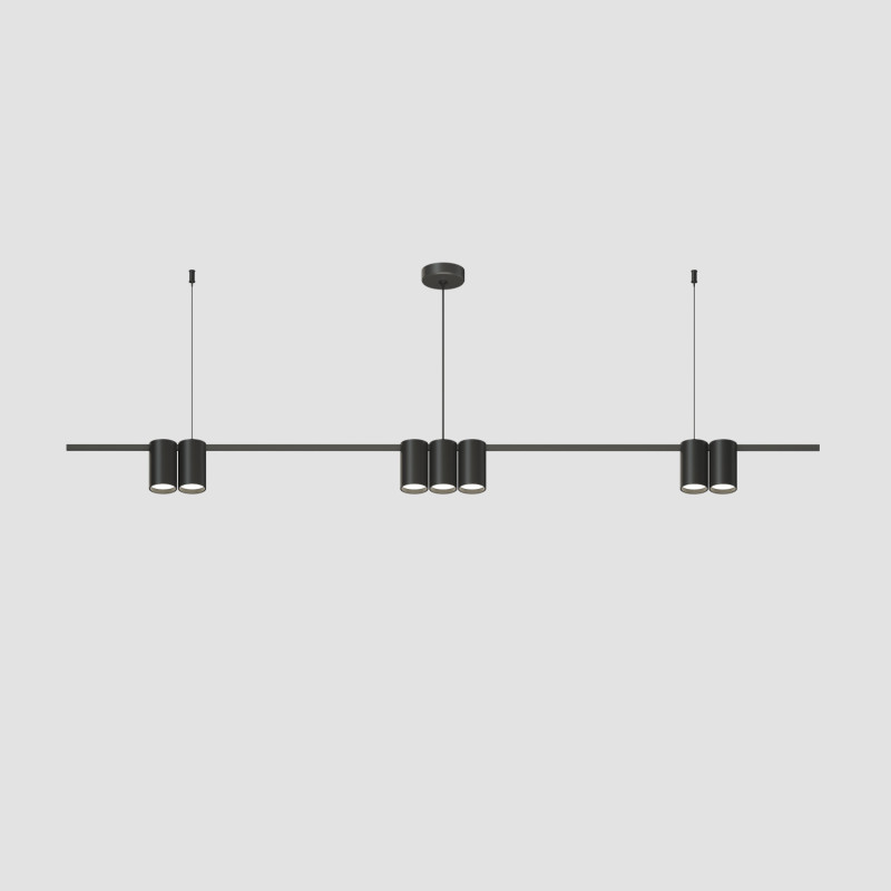 Denkirs DK4063-BK Подвесной светильник ORBIT, IP20, 7xGU10 LED до 15 Вт, черный матовый, алюминий фото