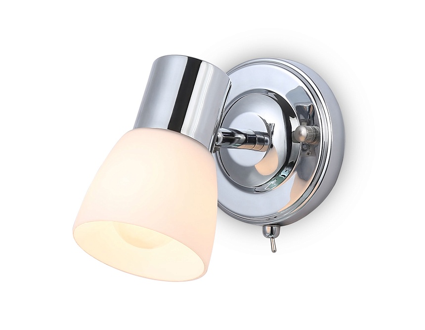 Ambrella Накладной спот с выключателем TR3961 CH/FR хром/белый матовый E27 max 40W 118*105*200 фото
