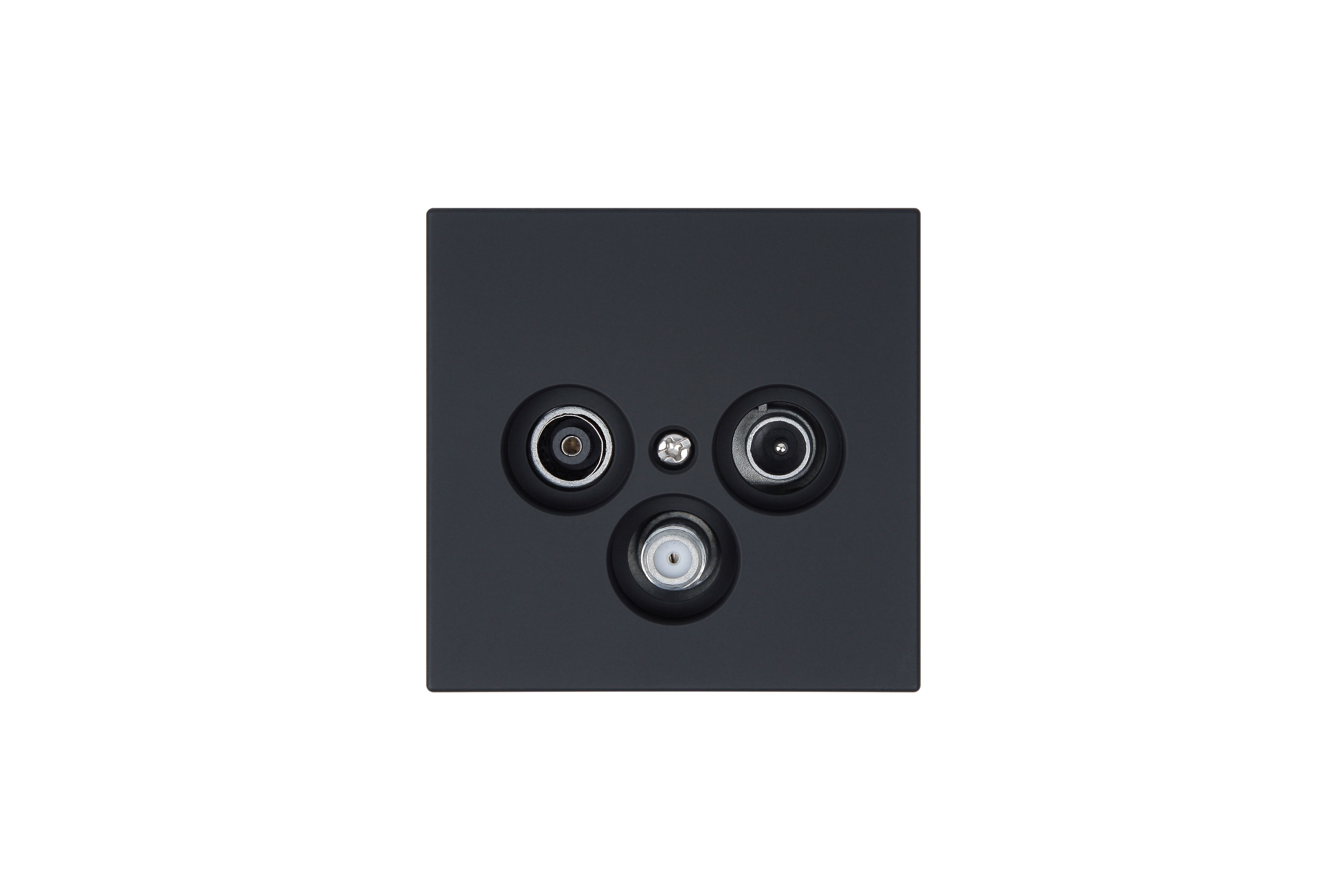 Jasmart FD Черный матовый (soft touch) Розетка TV+FM+SAT Φ9.5mm проходная фото