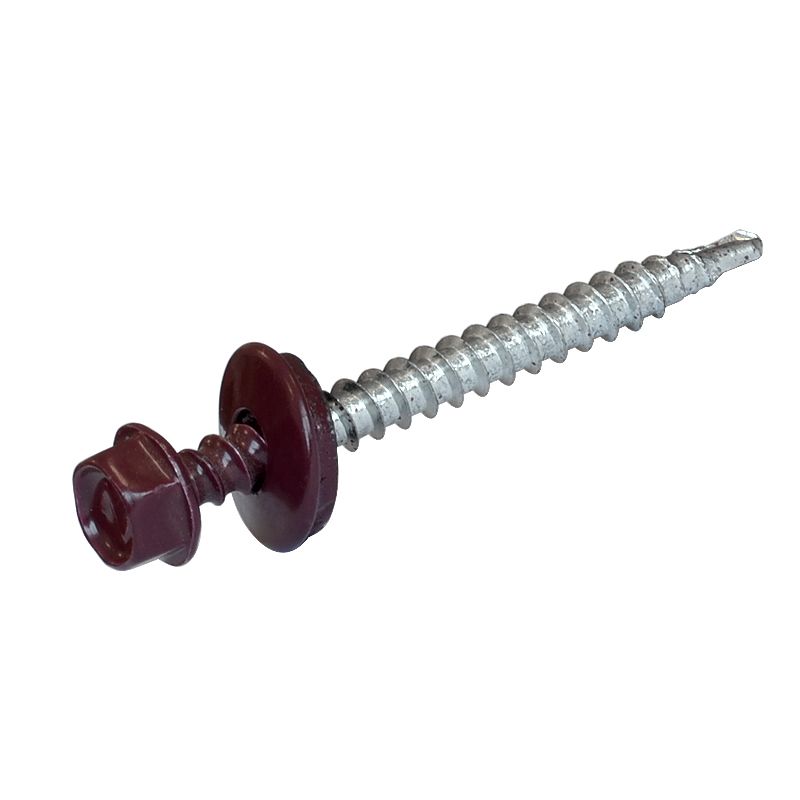 Tech-Krep Саморез КР св. 4,8х51 RAL-3005 (винно-красный) (200 шт) - ведро фото