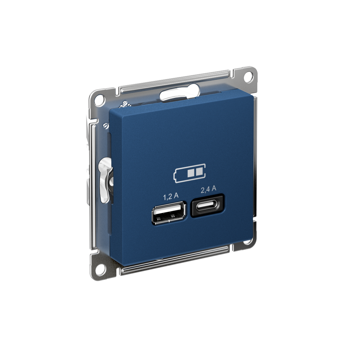 Systeme Electric AtlasDesign Аквамарин Розетка USB A+С, 5В/2,4А, 2х5В/1,2А, механизм фото