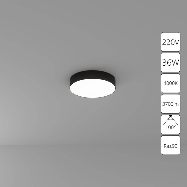Arte Lamp A6635PL-1BK СВЕТИЛЬНИК ПОТОЛОЧНЫЙ FADO 300мм 35Вт 2800Лм 4000К фото