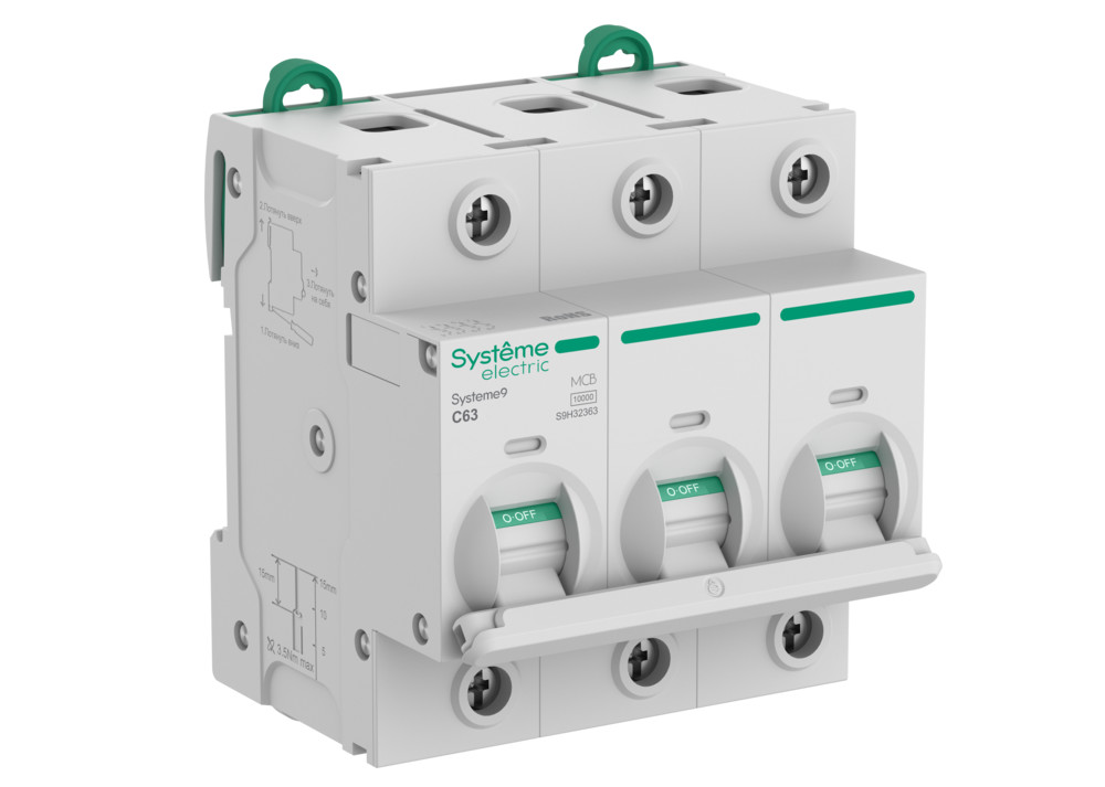 Systeme Electric Systeme9 Автоматический выключатель (АВ) 27мм C 63A 3P 10 kA 400В фото