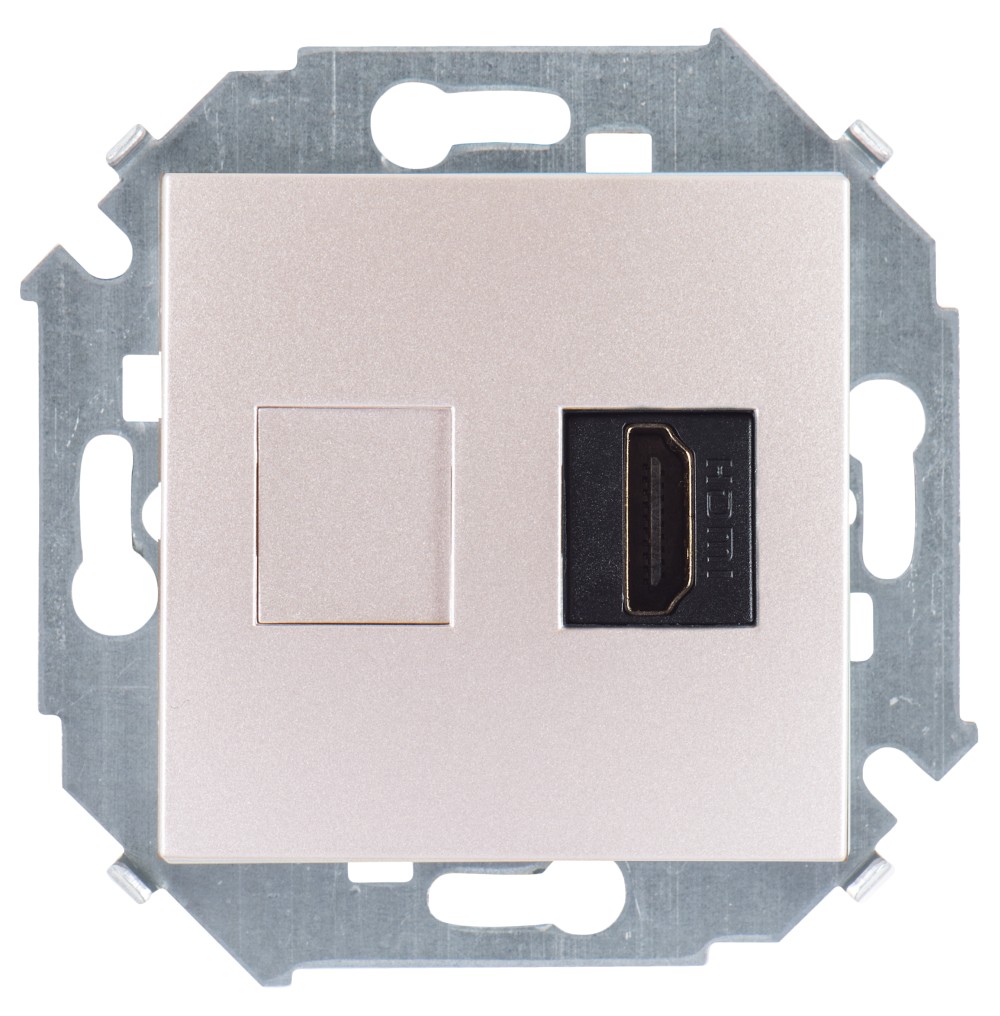 Simon 15 Шампань Розетка HDMI фото