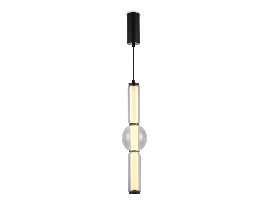Ambrella Светильник светодиодный подвесной LH11023 BK/SM черный/дымчатый 17W 3000K D120*520 фото